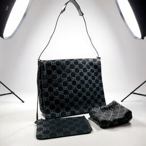 Preowned Gucci GG monogram hobo shoulder bag, designed by Tom Ford